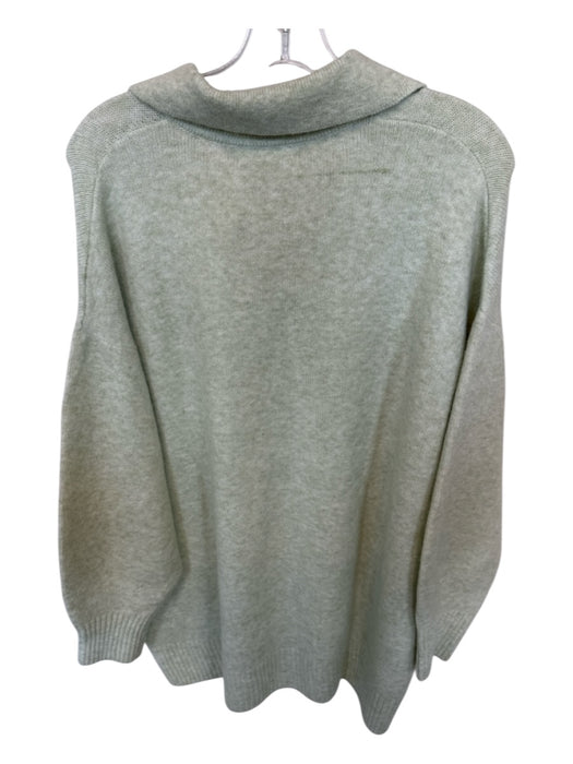 MNG Size M Light Green Long Sleeve Heathered Buttons Oversize Sweater Light Green / M