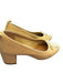 Maeve Shoe Size 5 Butter Yellow Leather Block Heel Bow Almond Toe Pumps Butter Yellow / 5