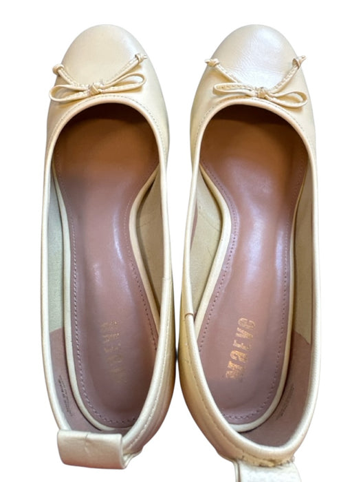 Maeve Shoe Size 5 Butter Yellow Leather Block Heel Bow Almond Toe Pumps Butter Yellow / 5