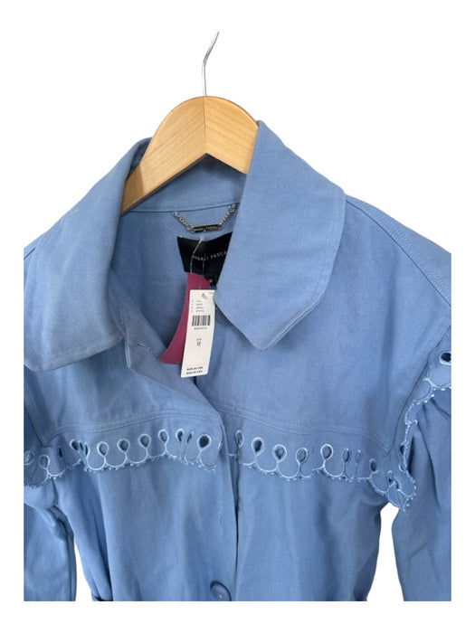 Magali Pascal Size M Cornflower Blue Cotton Long Balloon Sleeve Bib Coat Cornflower Blue / M