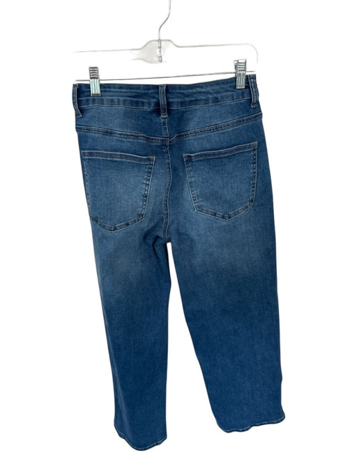 Oat Size 27 Med Dark Wash Cotton Blend Mid Rise Wide Leg Jeans Med Dark Wash / 27