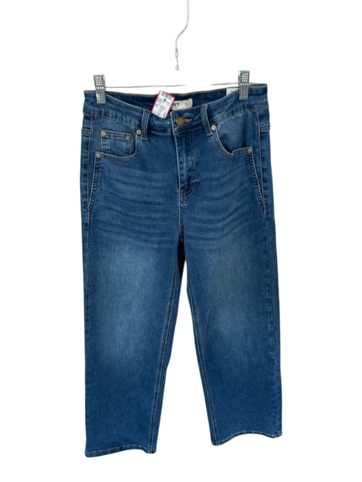 Oat Size 27 Med Dark Wash Cotton Blend Mid Rise Wide Leg Jeans Med Dark Wash / 27