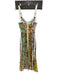 Christian Lacroix Size 2 Cream & Green Linen Blend Sleeveless Botanical Dress Cream & Green / 2