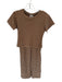 Saint Paradiso Size M Brown & Tan Polyester Blend Fold Over Striped Pant Set Brown & Tan / M