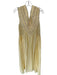 Zara Size S Butter Yellow Sleeveless Lace Detail V Neck Maxi Dress Butter Yellow / S