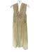 Zara Size S Butter Yellow Sleeveless Lace Detail V Neck Maxi Dress Butter Yellow / S