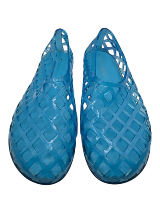 Jeffrey Campbell Shoe Size 6 Blue Rubber Jelly Diamond Grid Flats Blue / 6