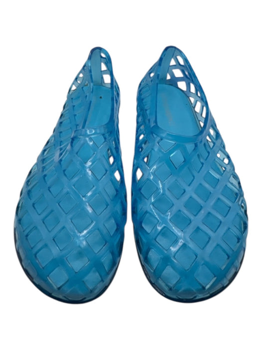 Jeffrey Campbell Shoe Size 6 Blue Rubber Jelly Diamond Grid Flats Blue / 6