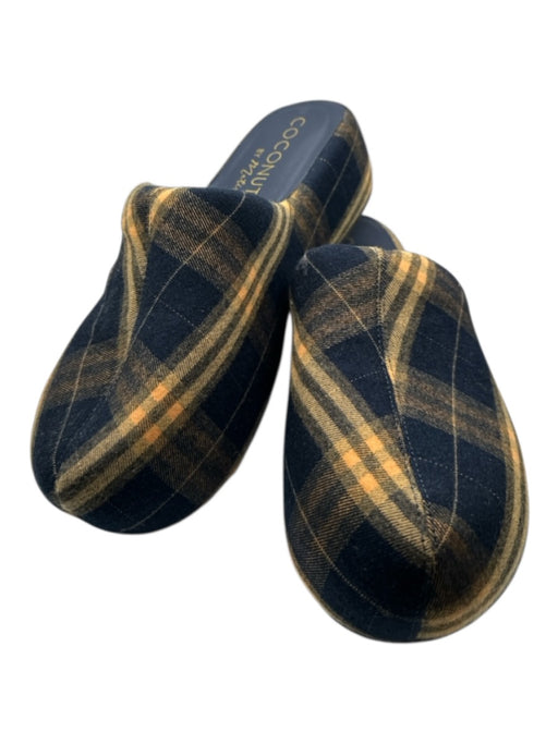 Coconuts by Matisse Shoe Size 7 Navy & Orange Plaid Platform Slip On Clogs Navy & Orange / 7
