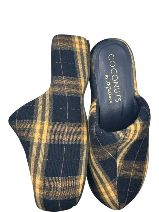 Coconuts by Matisse Shoe Size 7 Navy & Orange Plaid Platform Slip On Clogs Navy & Orange / 7