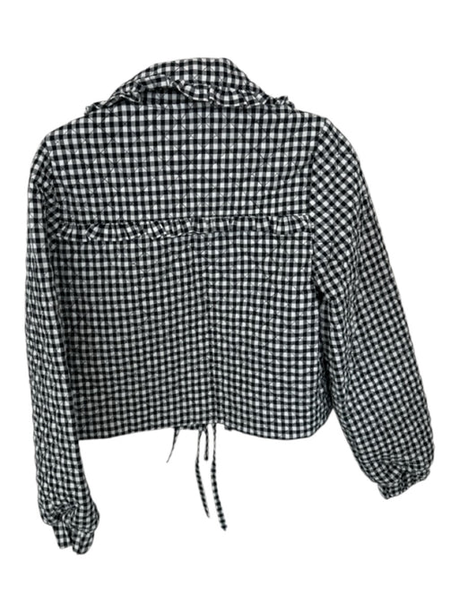 Avec Les Filles Size XS Black & White Polyester Gingham Quilted Collar Jacket Black & White / XS