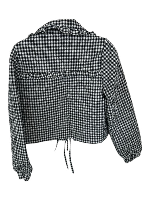 Avec Les Filles Size XS Black & White Polyester Gingham Quilted Collar Jacket Black & White / XS