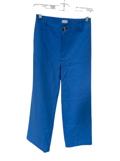 Maeve Size 25 Powder Blue Linen Blend Front & Back Pockets High Waist Pants Powder Blue / 25