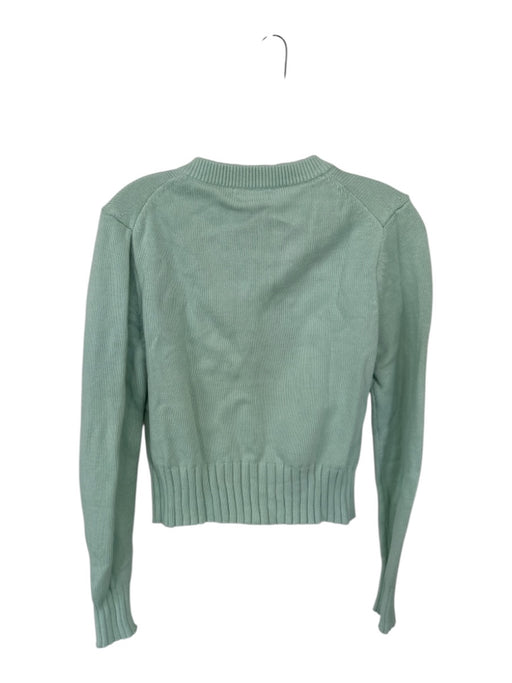 525 Size S Mint Green Cotton Button Up Knit Cardigan Mint Green / S