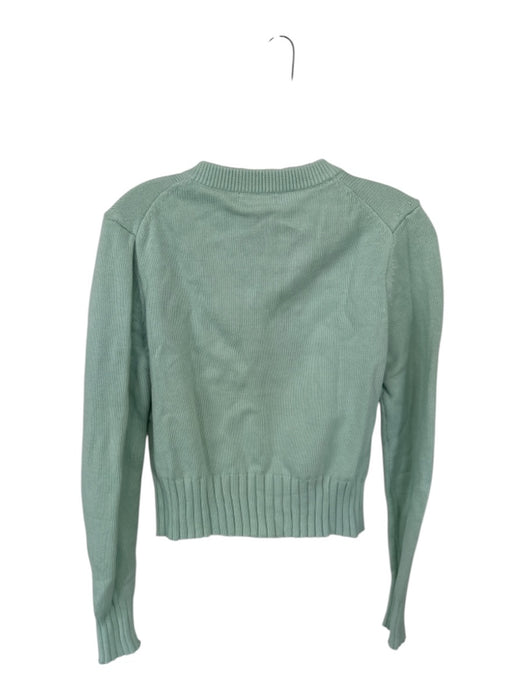 525 Size S Mint Green Cotton Button Up Knit Cardigan Mint Green / S