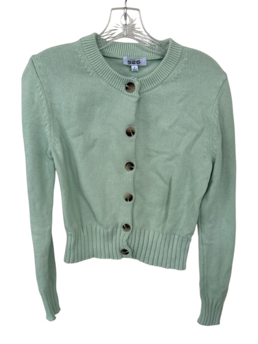 525 Size S Mint Green Cotton Button Up Knit Cardigan Mint Green / S