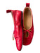 Alohas Shoe Size 36 Red Leather Front Tie Ballet Flats Red / 36