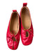 Alohas Shoe Size 36 Red Leather Front Tie Ballet Flats Red / 36