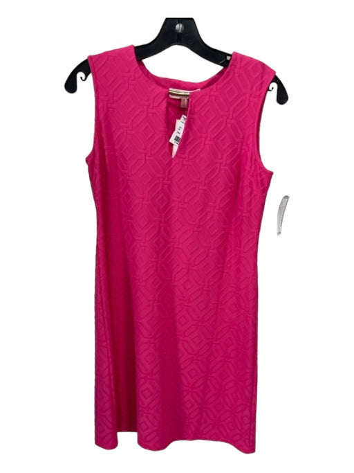 Jude Connally Size XS Fuschia Nylon & Spandex Sleeveless V Slit Shift Dress Fuschia / XS