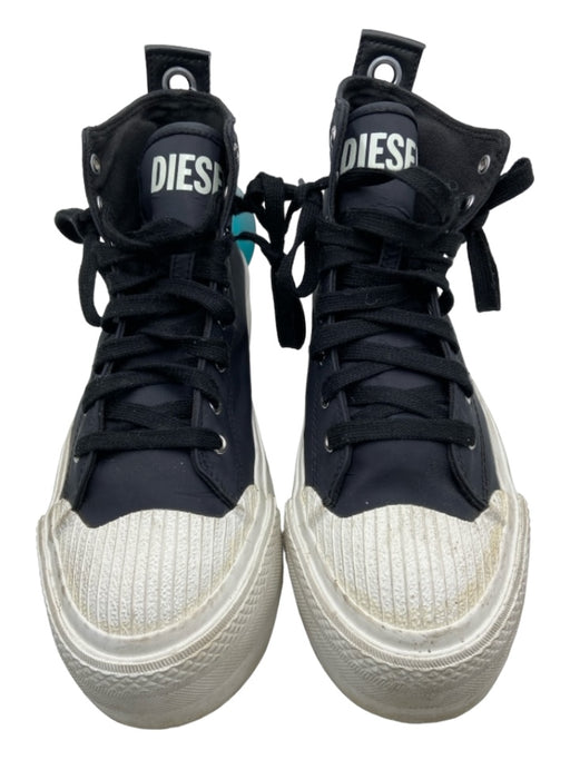 Diesel Shoe Size 8.5 Black & White Nylon round toe High Top Lace Up Sneakers Black & White / 8.5