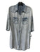 KUT Size S Blue Lyocell blend Collared Button Up Striped Shift 3/4 Sleeve Dress Blue / S