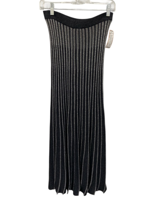 Stella McCartney Size Est S Silver & Black No Fabric Tag Striped Maxi Skirt Silver & Black / Est S