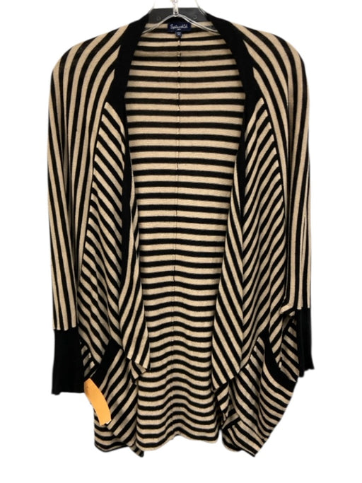Splendid Size M/L Black & Cream Viscose Blend stripped Long Sleeve Pockets Top Black & Cream / M/L