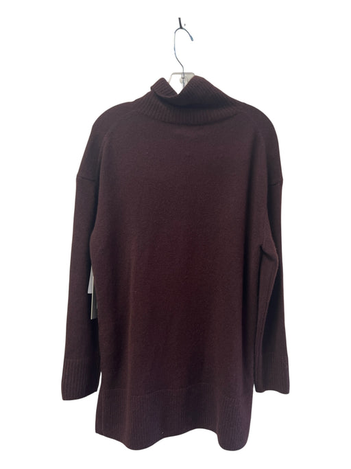 Nordstrom Signature Size Medium Chocolate Cashmere Turtle Neck Tunic Sweater Chocolate / Medium