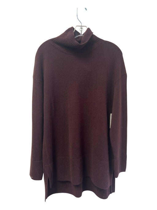 Nordstrom Signature Size Medium Chocolate Cashmere Turtle Neck Tunic Sweater Chocolate / Medium
