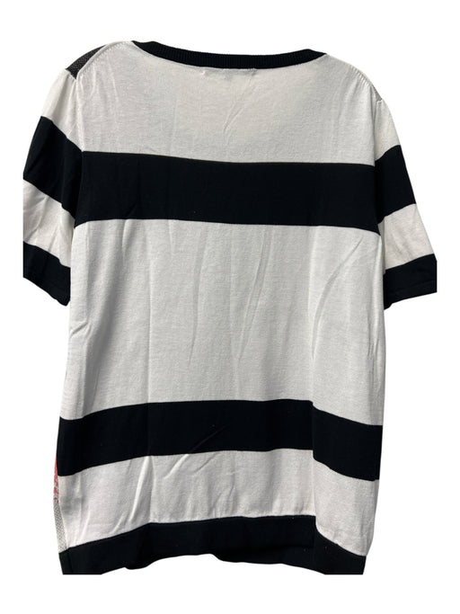 Tibi Size Large Multi Cotton Blend Short Sleeve Round Neck Top Multi / Large