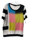 Tibi Size Large Multi Cotton Blend Short Sleeve Round Neck Top Multi / Large
