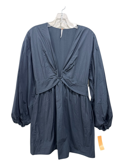 Free People Size S Black Cotton Side Pockets Dress Black / S