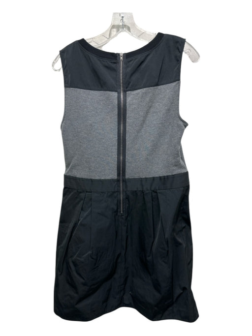 Theory Size 12 Black & Gray Polyester Blend Sleeveless Scoop Neck Dress Black & Gray / 12