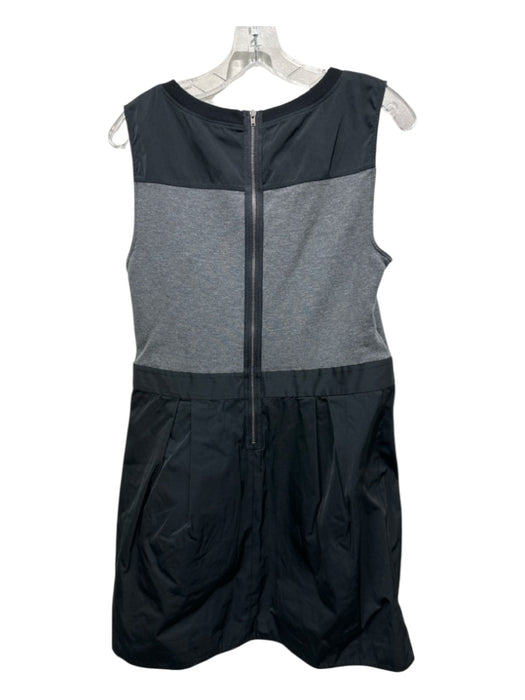Theory Size 12 Black & Gray Polyester Blend Sleeveless Scoop Neck Dress Black & Gray / 12