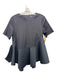 COS Size 38 Black Cotton Blend Short Sleeve Back Zip Neoprene Peplum Top Black / 38