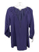 Shoshanna Size 0 Purple Silk Lined Long Sleeve Gold Buttons Top Purple / 0