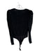 ASTR Size S Black Nylon body suit Zebra Sparkle Long Sleeve V Neck Top Black / S