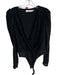 ASTR Size S Black Nylon body suit Zebra Sparkle Long Sleeve V Neck Top Black / S