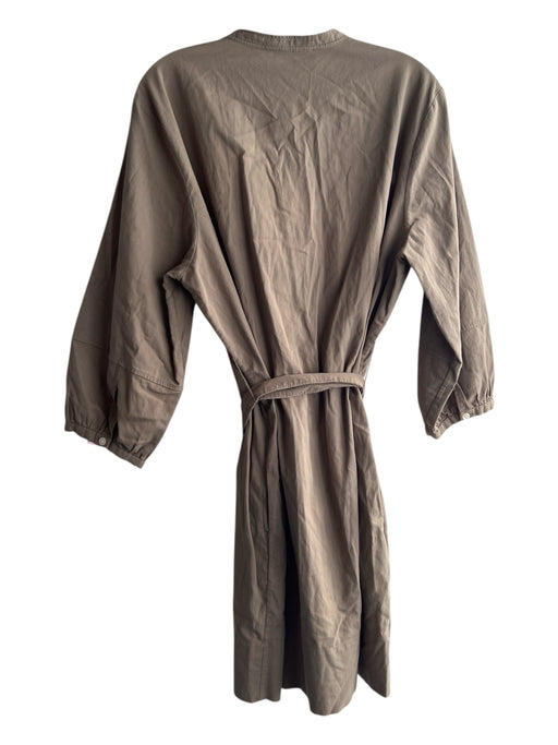 Everlane Size 14 Army Green Cotton Pockets Long Sleeve Button Front Dress Army Green / 14