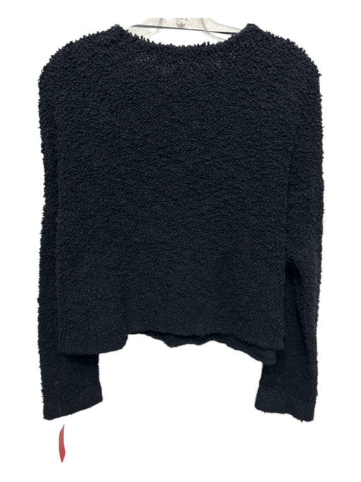 Free People Size S Black Cotton Blend Polyester V Neck Sweater Black / S