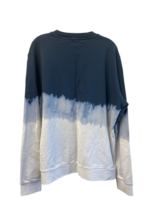 Saks Fifth Ave Size XL Ombre blue to white Cotton Long Sleeve Round Neck Sweater Ombre blue to white / XL