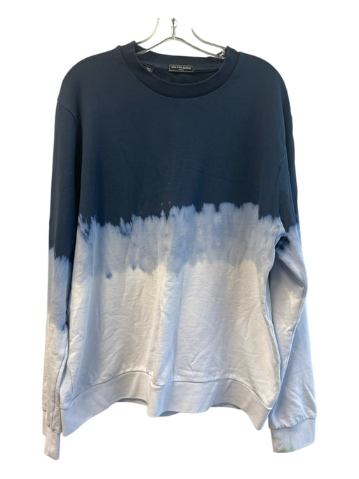 Saks Fifth Ave Size XL Ombre blue to white Cotton Long Sleeve Round Neck Sweater Ombre blue to white / XL