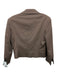 Escada Size 38 Taupe Brown Wool Blend Tweed Detail Shoulder Pads Cropped Jacket Taupe Brown / 38
