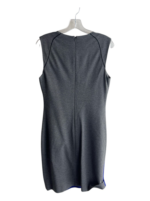 Diane Von Furstenberg Size 10 Grey, Black & Blue Viscose Blend Round Neck Dress Grey, Black & Blue / 10