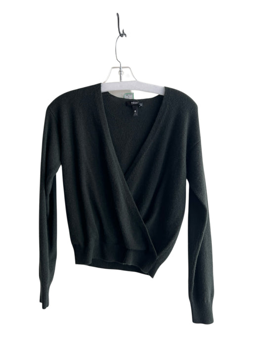 Aqua Size XS Forest Green Cashmere Deep V Neck Long Sleeve Crossover Sweater Forest Green / XS