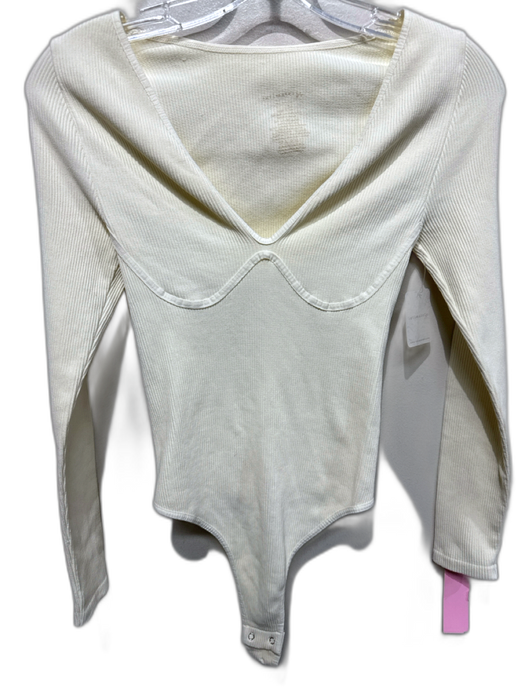 Intimately Size XS/S Ivory Nylon & Spandex Ribbed Detail Bodysuit Bodysuit Ivory / XS/S