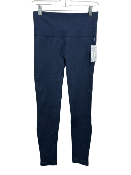 Spanx Size M Navy Blue Polyester Blend Ribbed High Rise Full Length Leggings Navy Blue / M