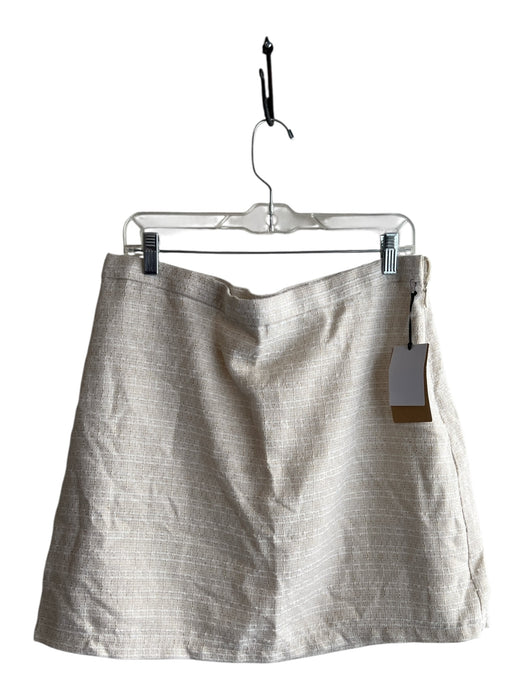 Halogen Size 16 Champagne Polyester Blend Tweed Blazer Gold Detail Skirt Set Champagne / 16