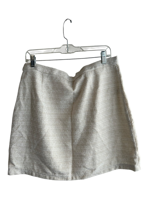 Halogen Size 16 Champagne Polyester Blend Tweed Blazer Gold Detail Skirt Set Champagne / 16