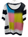 Tibi Size L White & Multi Cotton Blend Colorblock Stripe Detail Top White & Multi / L